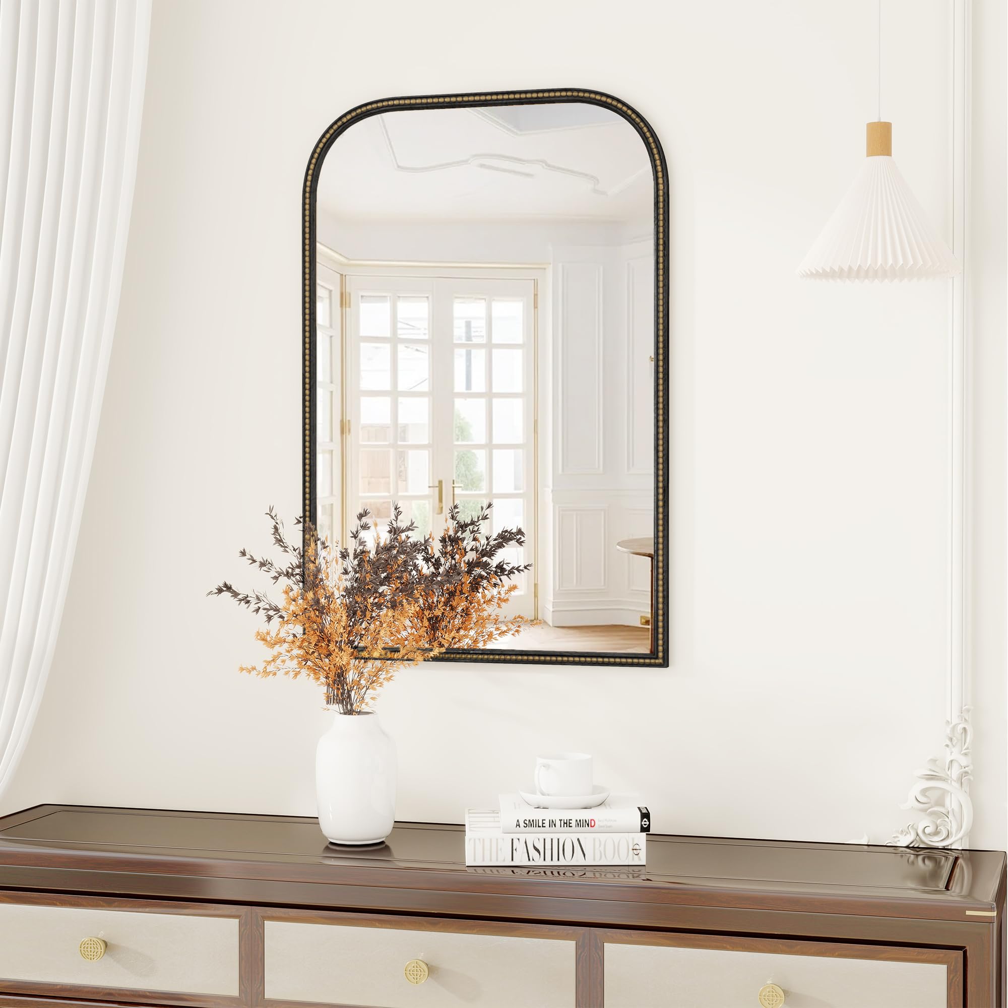 Rectangular Beige Wall Mirror — 36"