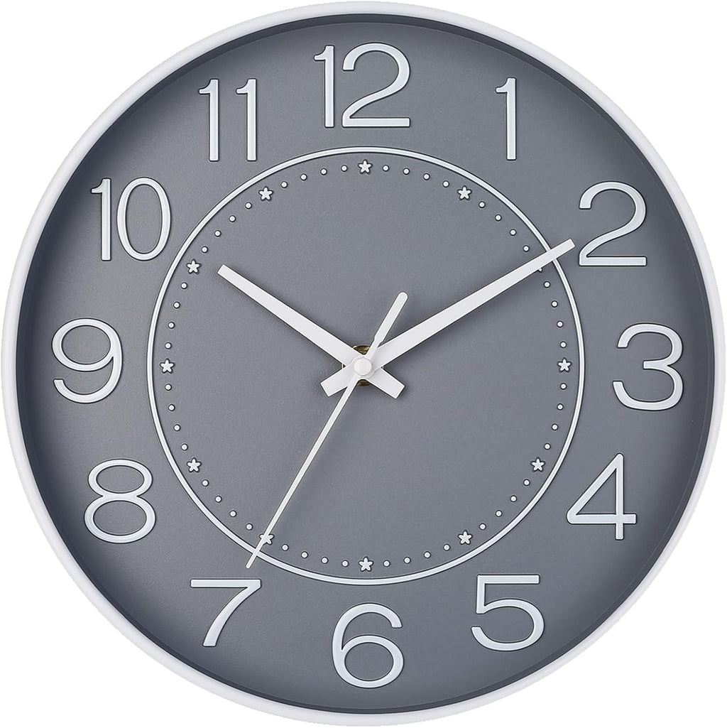 Battery Operated Luxe Black Wall Clock — 10" — 10 inch