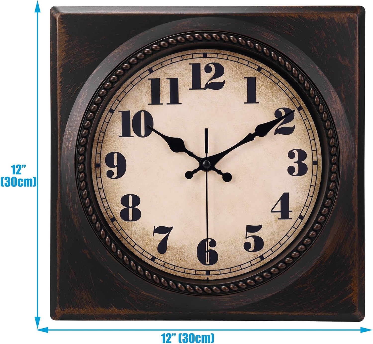 Battery Operated Mid-Century Gold Wall Clock — 12" - View 2