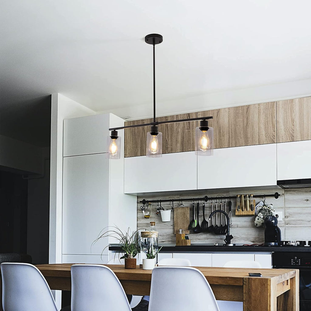 Farmhouse Black Chandelier — 3-Light - View 7