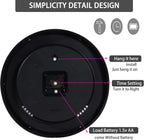 Battery Operated Modern Black Wall Clock — 12" - View 7