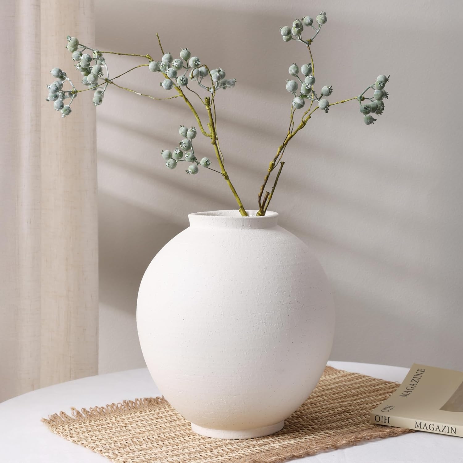 Round Farmhouse Gold Vase — 8" - View 5