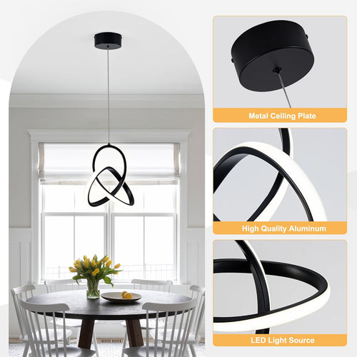 Adjustable Modern Black Pendant Light - View 2