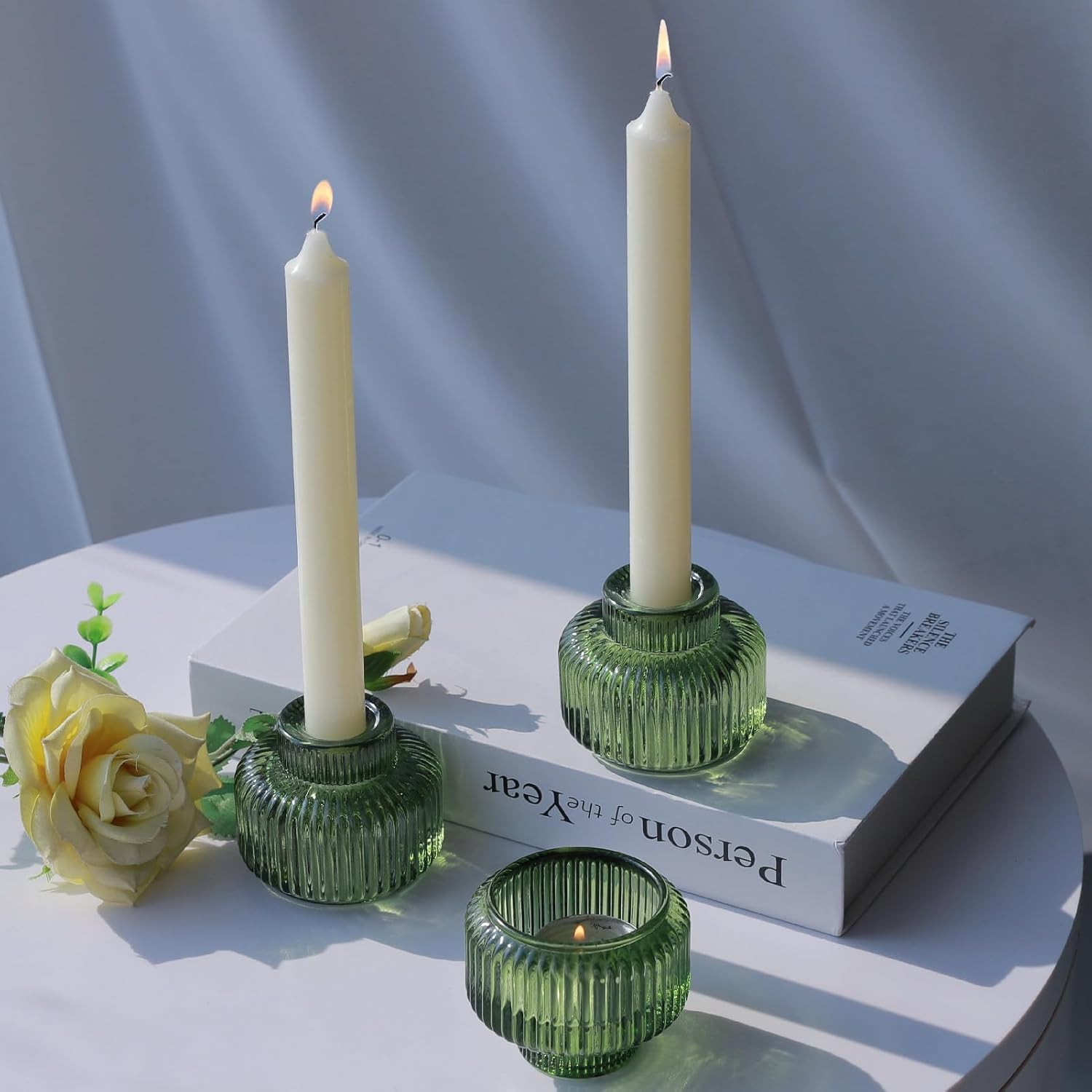 Blue Candle — Set of 4 — Green