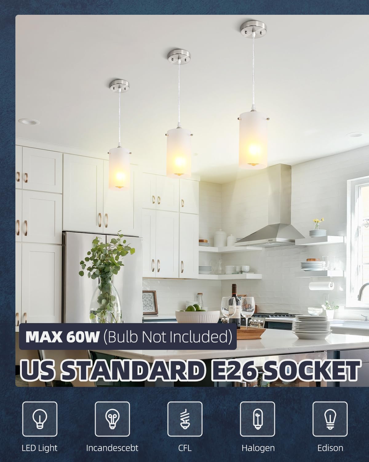 Adjustable Modern Black Chandelier — 1-Light - View 5