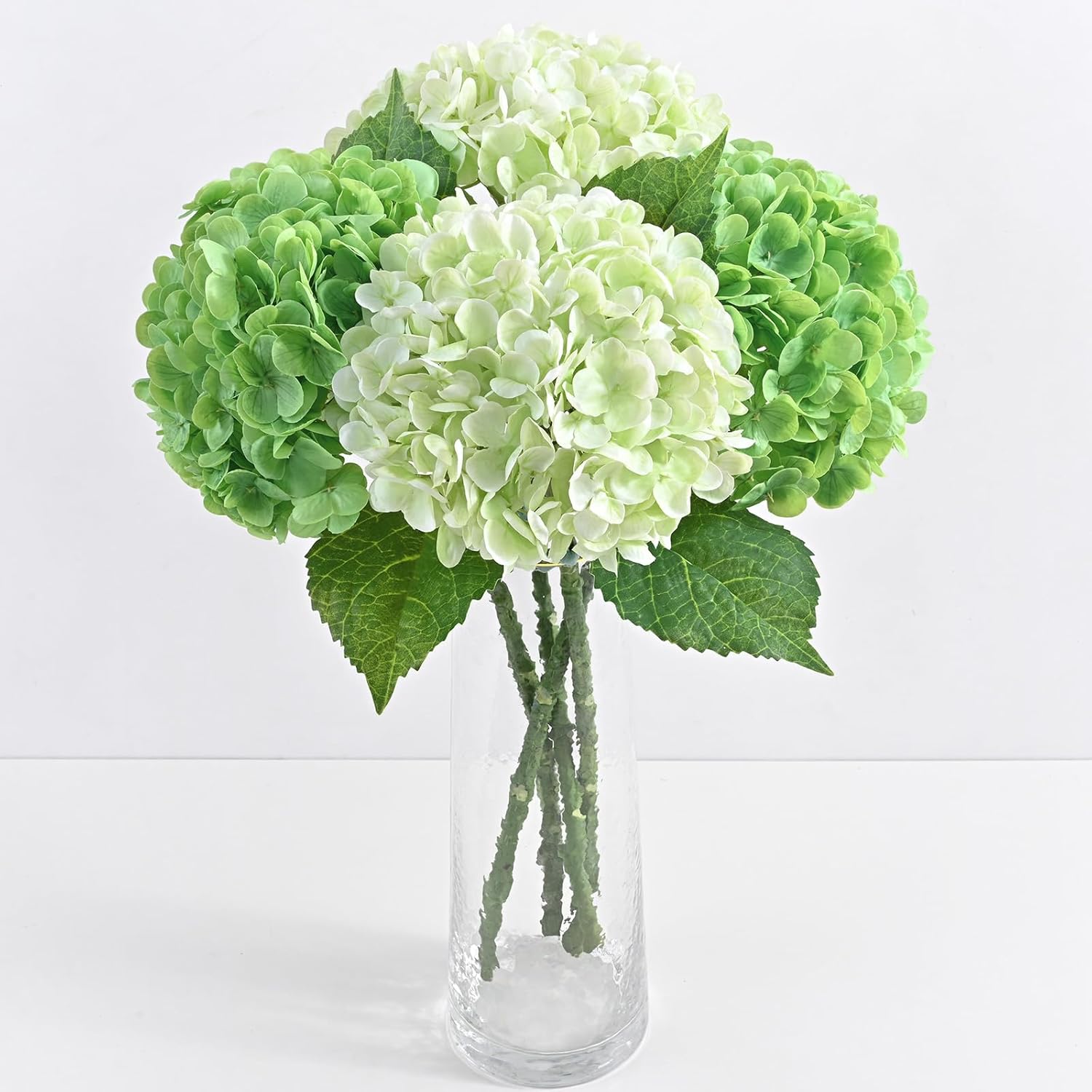 Blue Artificial Flowers — 21" — Light Green & Dark Green