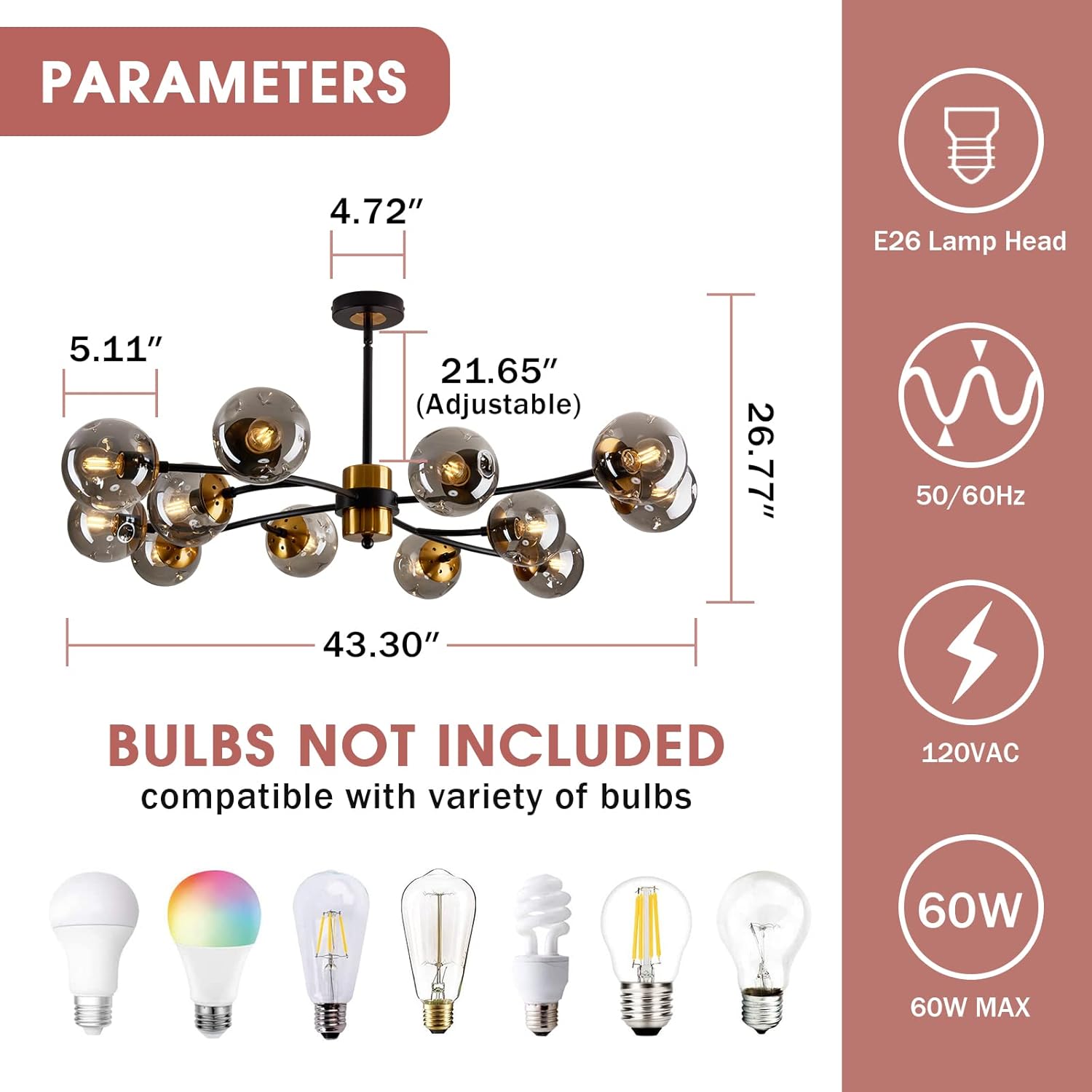 Vintage Luxe Metal Chandelier — 12-Light - View 2