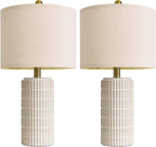 Farmhouse Beige Bedside Lamp — 20.75" - View 8