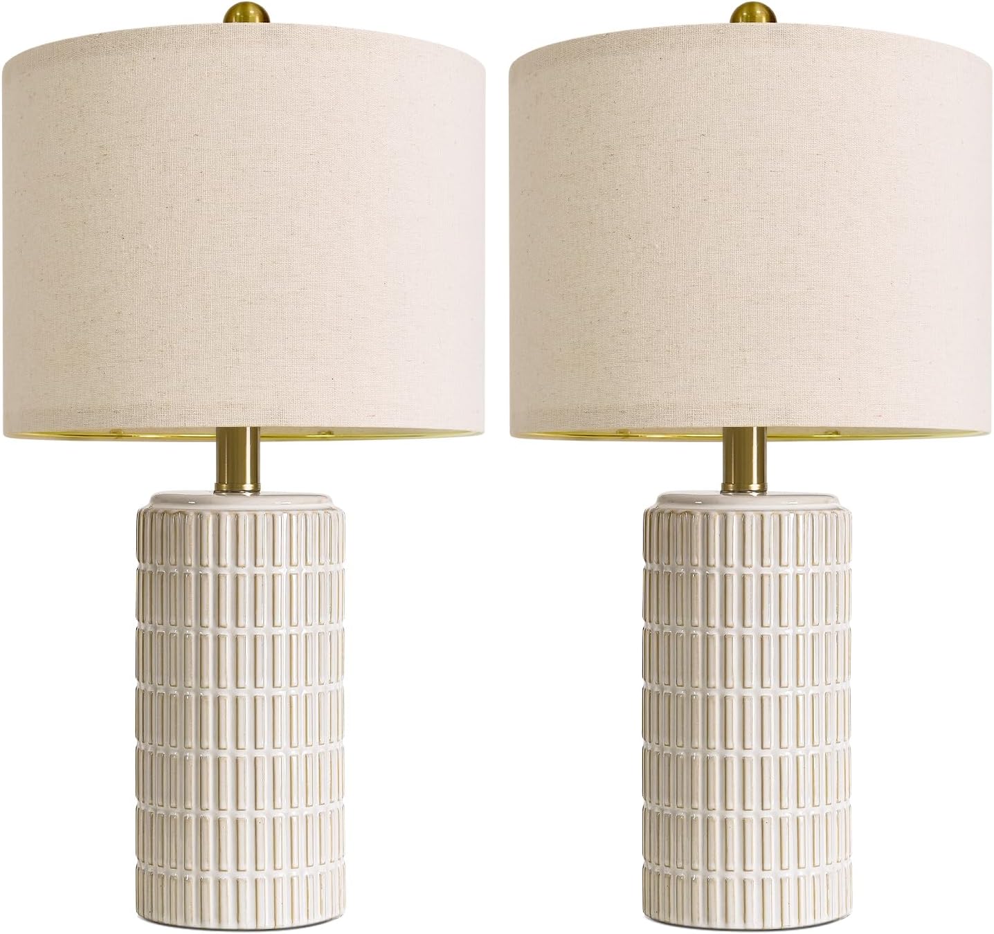 Farmhouse Beige Bedside Lamp — 20.75" - View 8