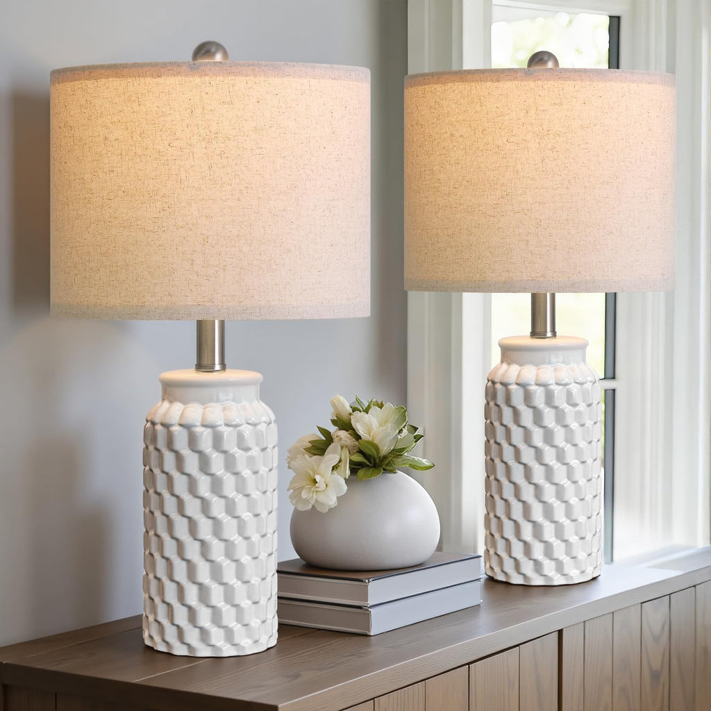 Farmhouse Beige Bedside Lamp — 20.5" - View 4