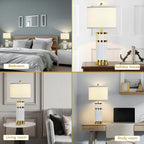 USB Luxe Blue Bedside Lamp — 28" - View 2