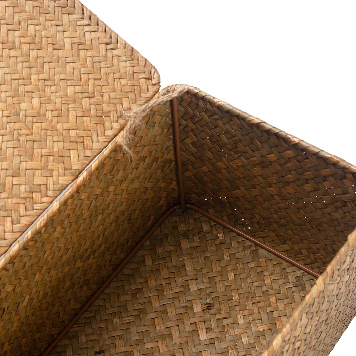 Boho Beige Woven Basket - View 3
