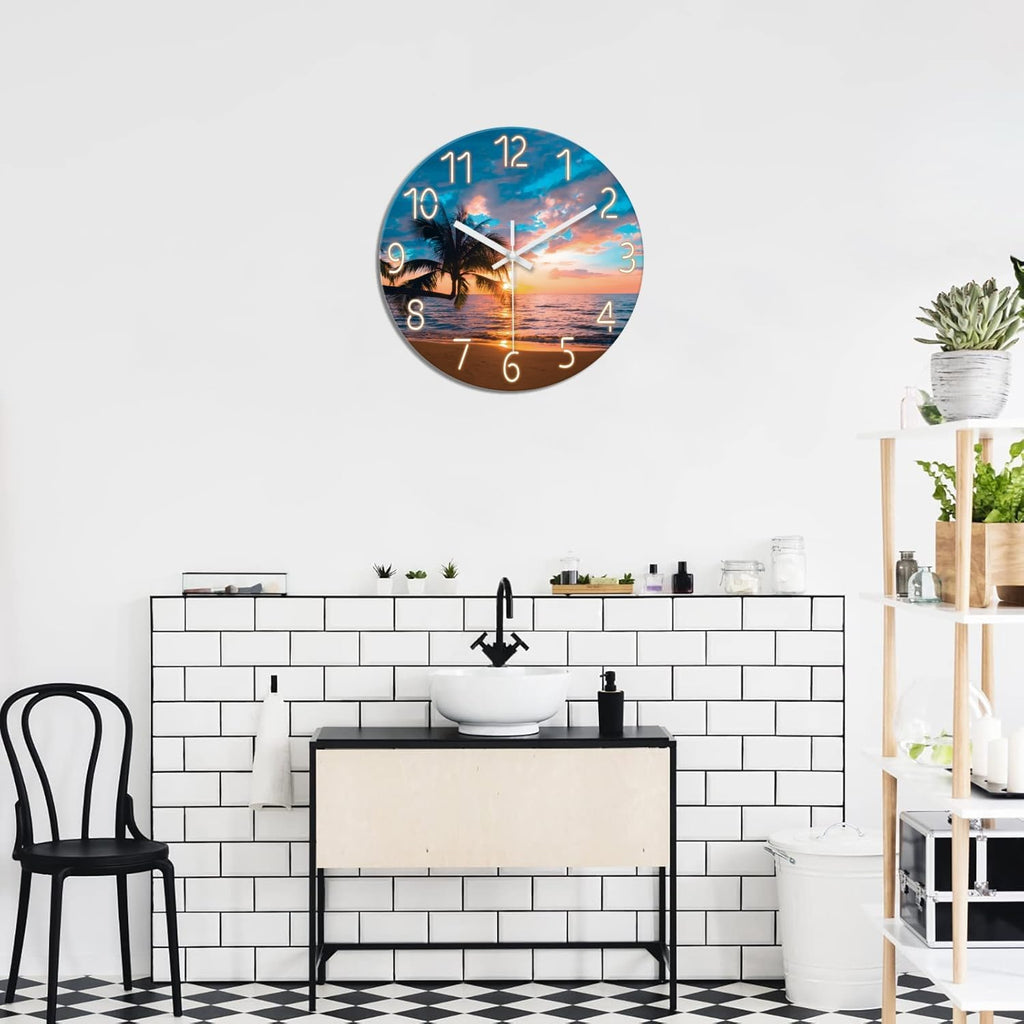 Battery Operated Blue Wall Clock — 12" - View 4