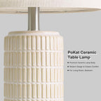Dimmable Modern Beige Bedside Lamp — 23" - View 3
