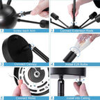 Adjustable Modern Black Chandelier - View 8