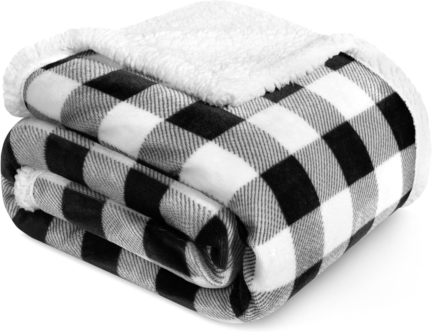 Beige Throw Pillow — 60x80 — Checker White