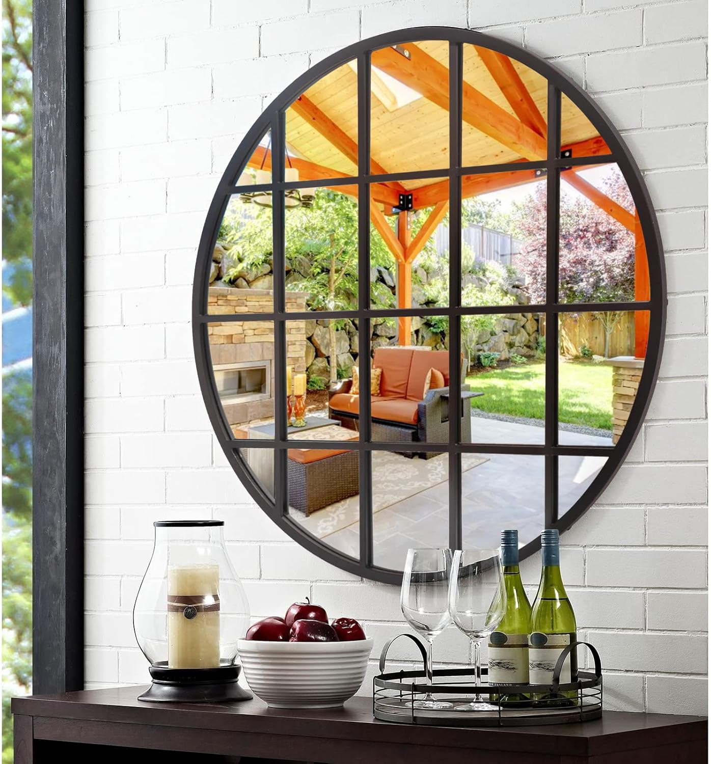 Framed Black Wall Mirror — 36" - View 8
