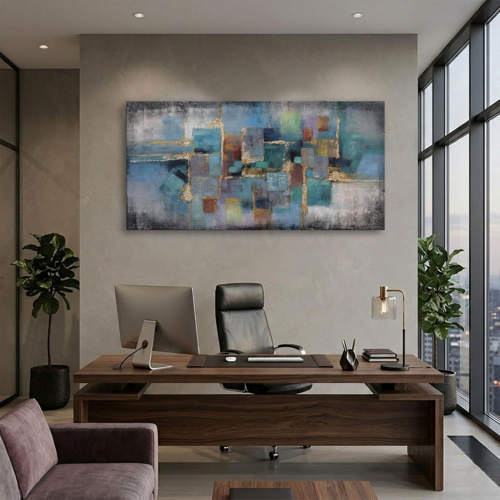 Framed Luxe Blue Canvas Wall Art — 24×48 - View 5