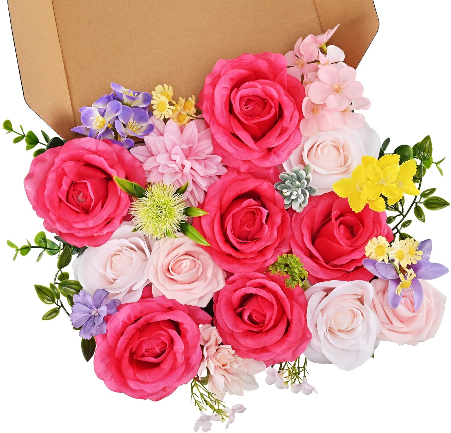 Gold Artificial Flowers — Hot Pink & Rose