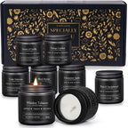 Soy Wax Black Scented Candle — 12x8 — Black-8 Pack scented