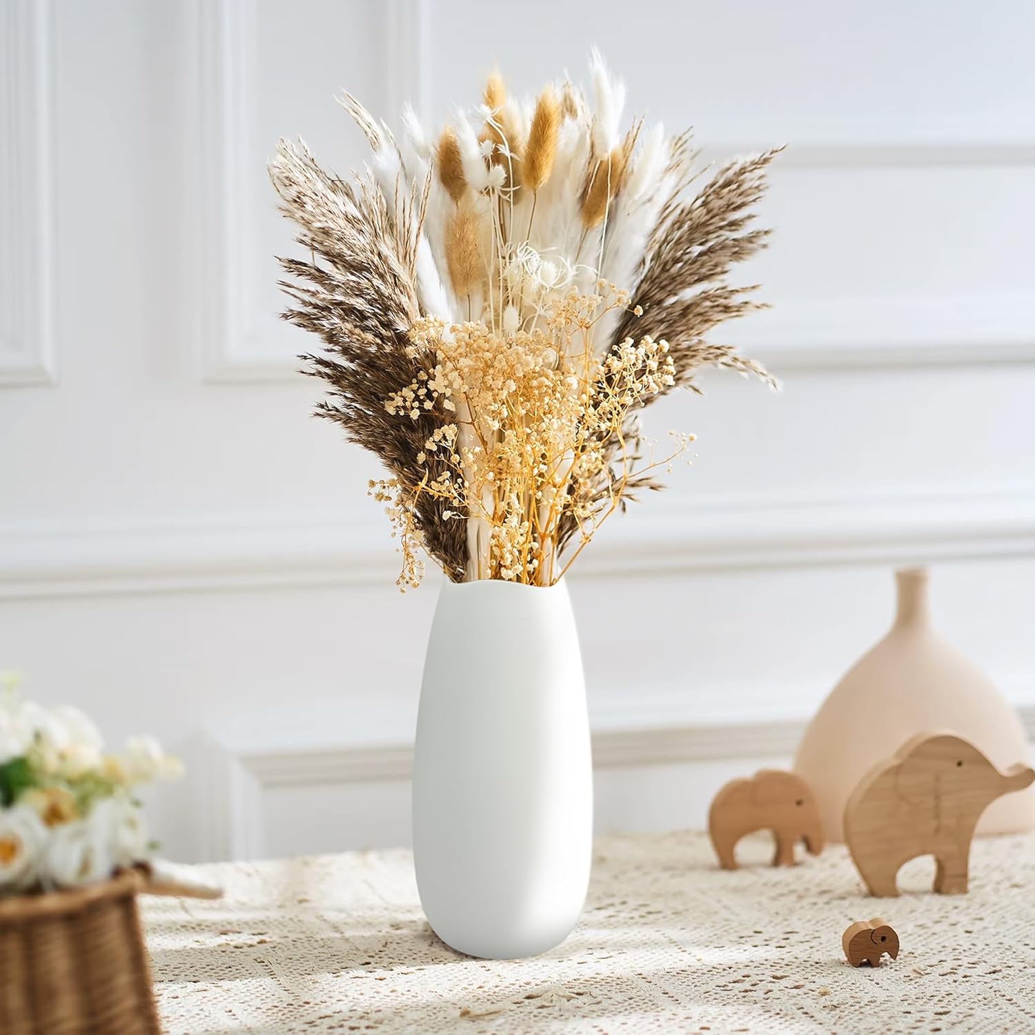 Boho White Flower Vase — Set of 10 - View 5