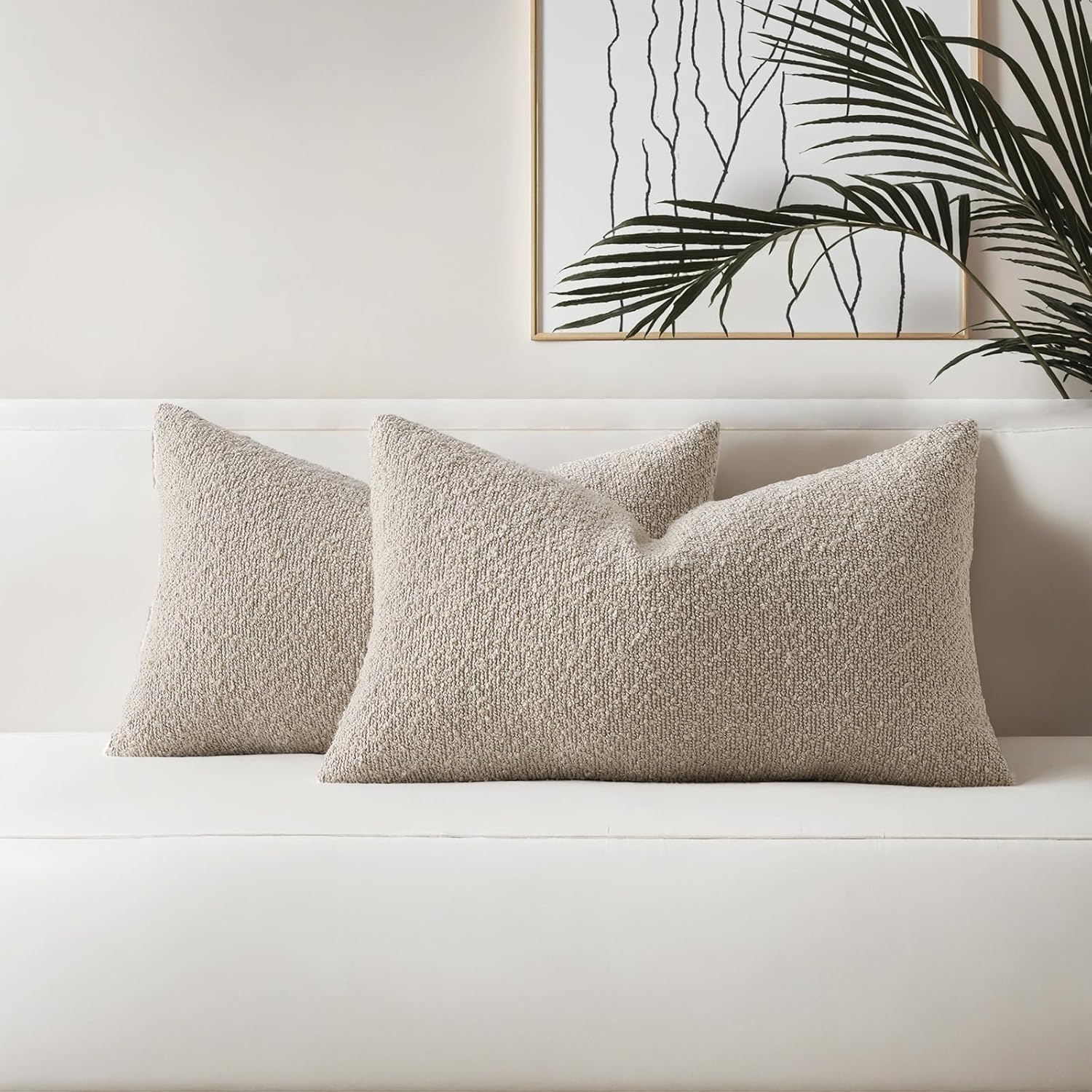 Boucle Boho Beige Pillow Cover — 18" — Oatmeal