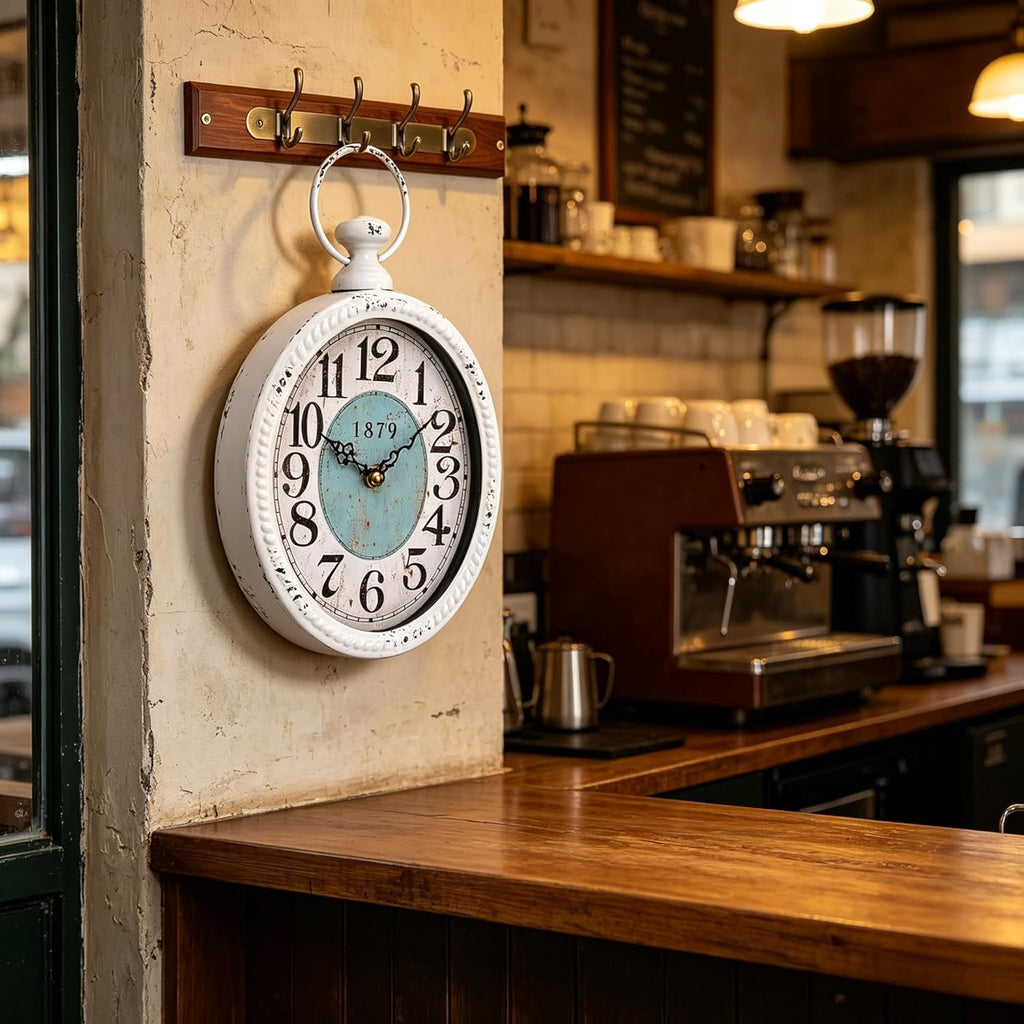 Battery Operated Farmhouse Wall Clock — 11.2" - View 8