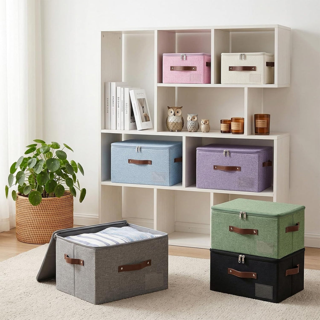 Linen Beige Storage Bin — Set of 1 - View 7