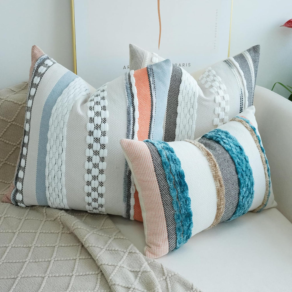 Boho Blue Throw Pillow Cover — 18" - View 6
