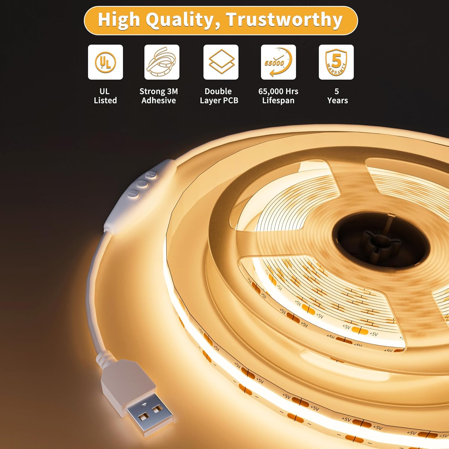 Dimmable Metal LED Strip Lights - View 5