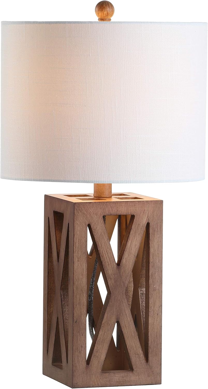 Linen Farmhouse Black Desk Lamp — 21.5" — Single