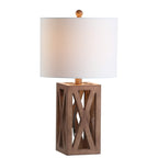 Linen Farmhouse Black Desk Lamp — 21.5"