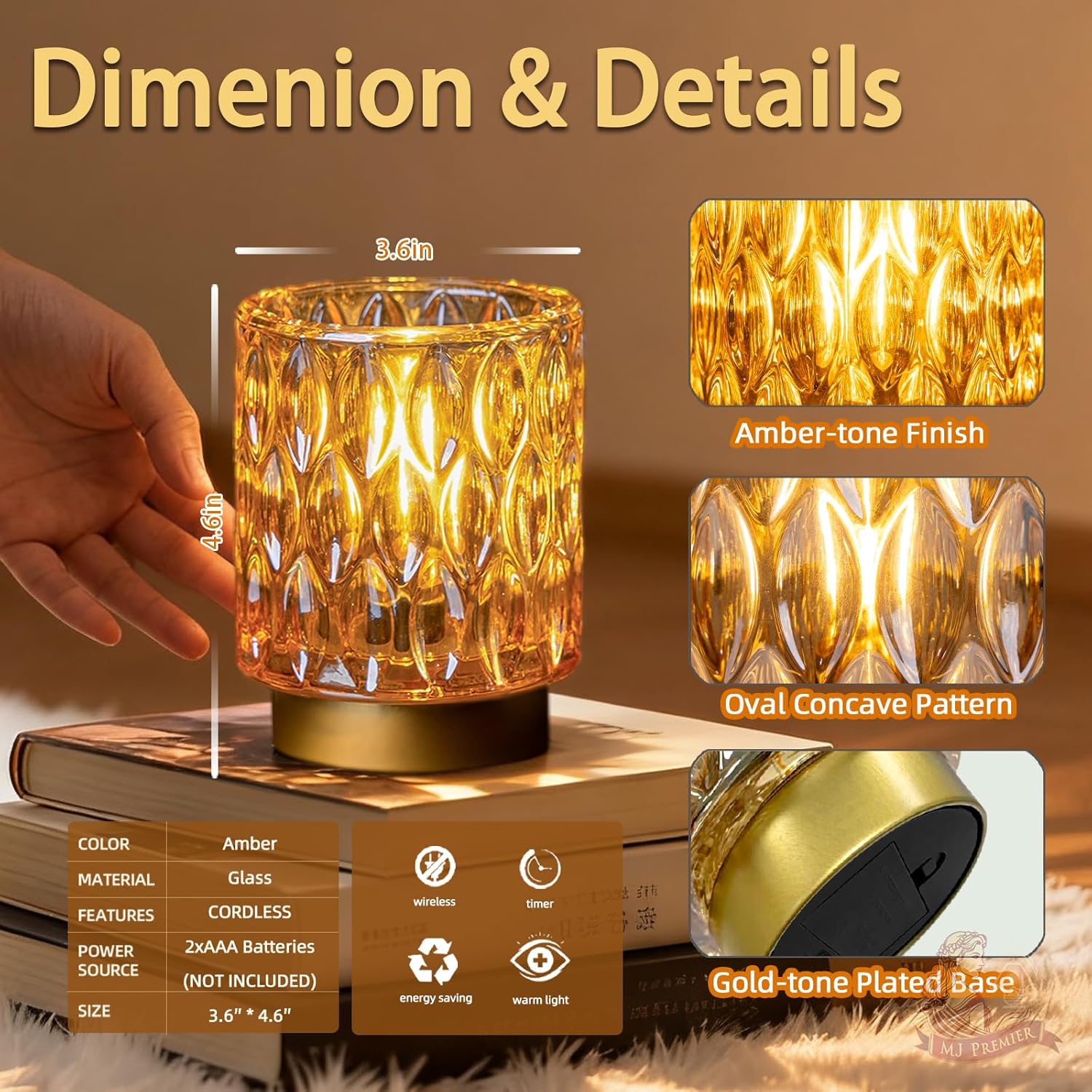 Cordless Luxe Orange LED Bulb - View 5