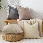 Boho Beige Throw Pillow Cover — 18" - View 2
