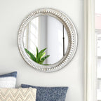 Round Farmhouse Wood Mirror — 24" - View 6