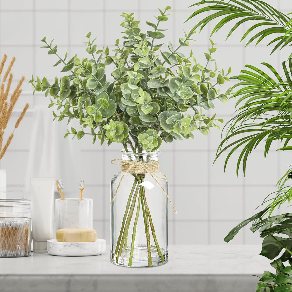 Farmhouse Glass Artificial Plant — 12" - View 5