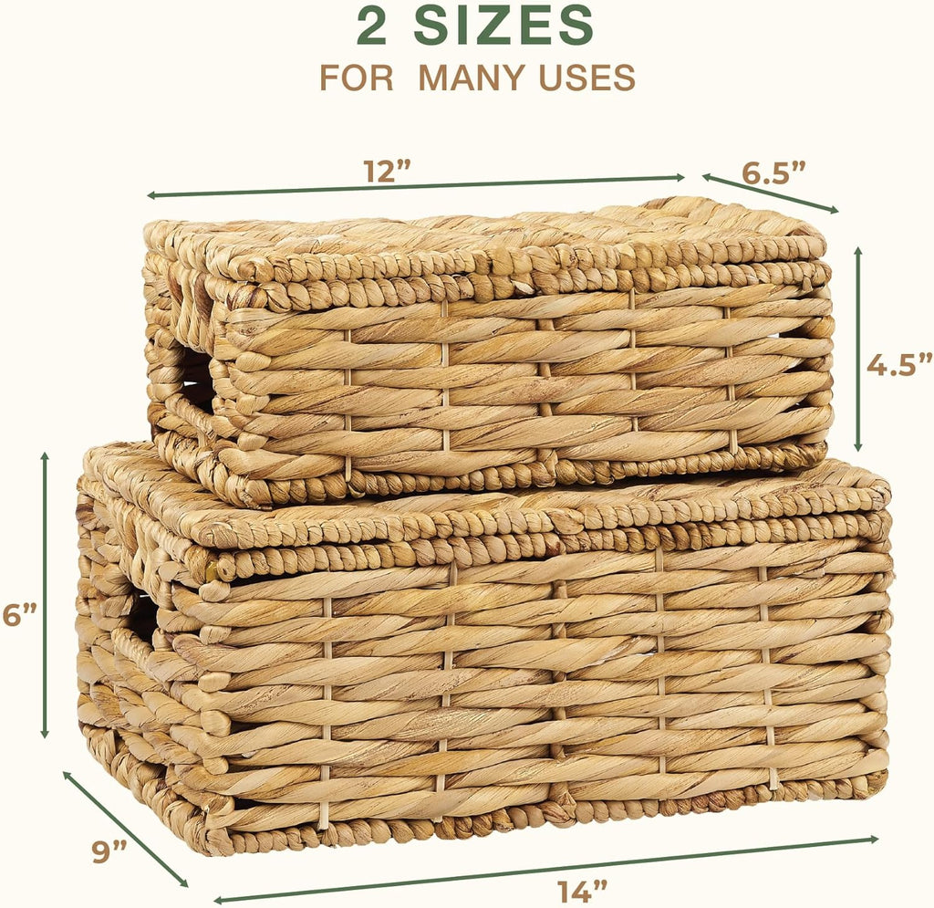 Boho Beige Woven Basket — Set of 2 - View 6