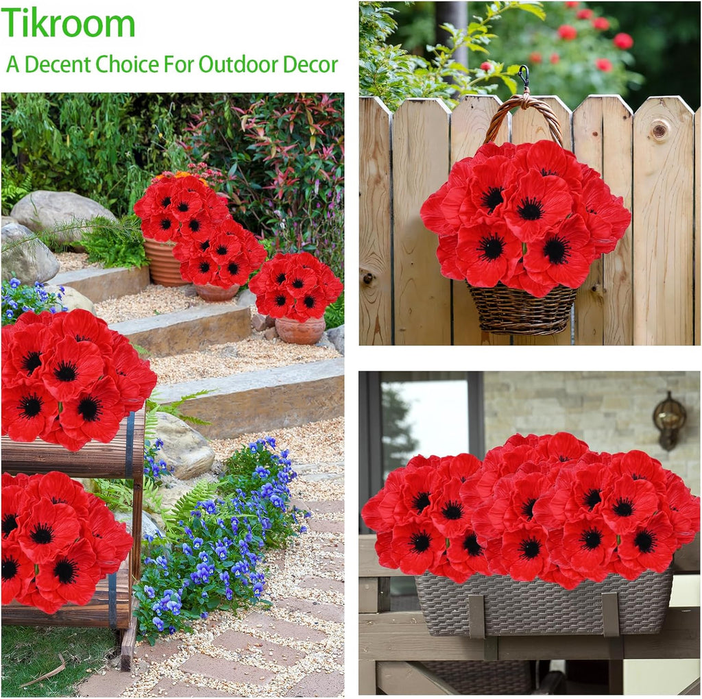 Red Artificial Flowers — 11" - View 4
