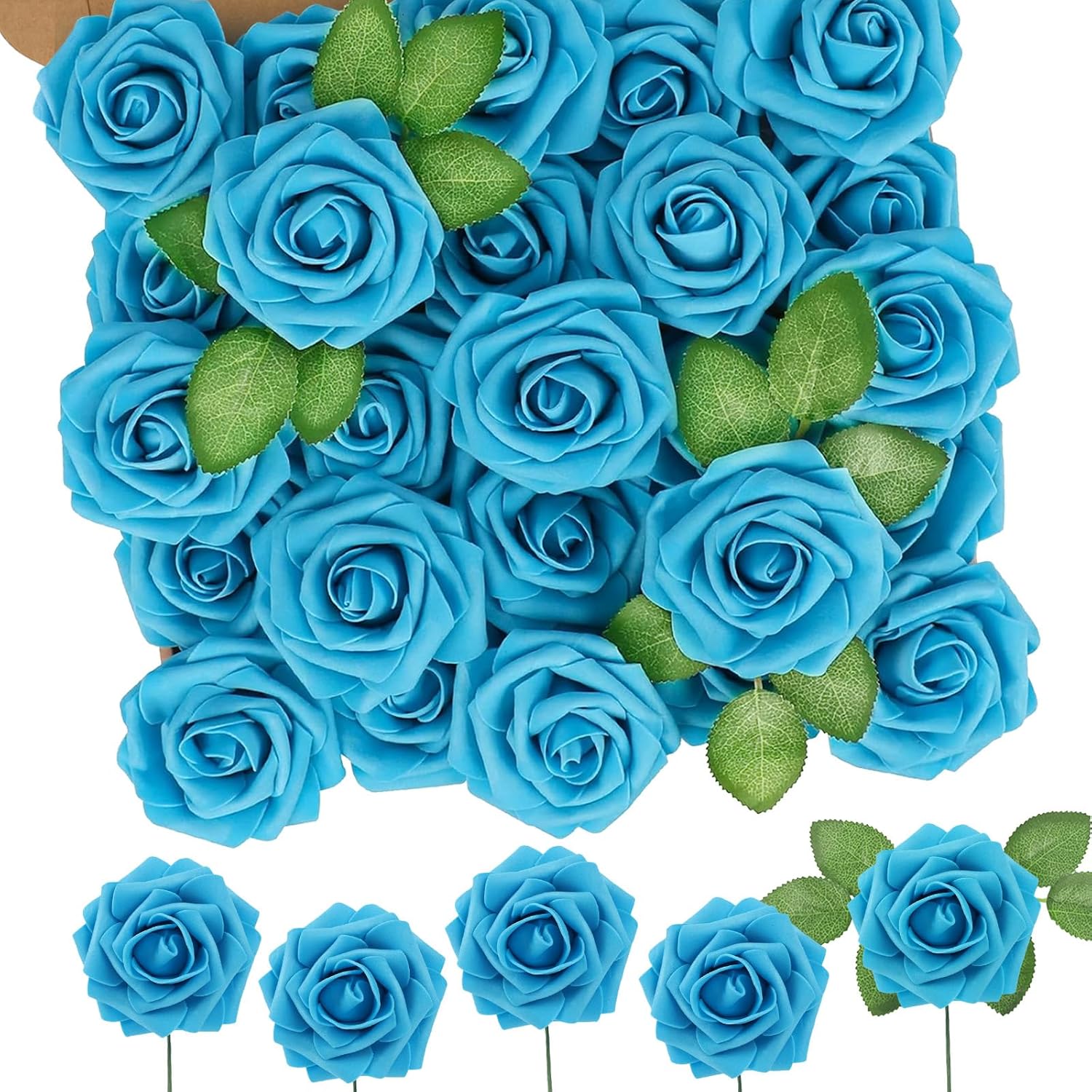 Beige Artificial Flowers — Blue