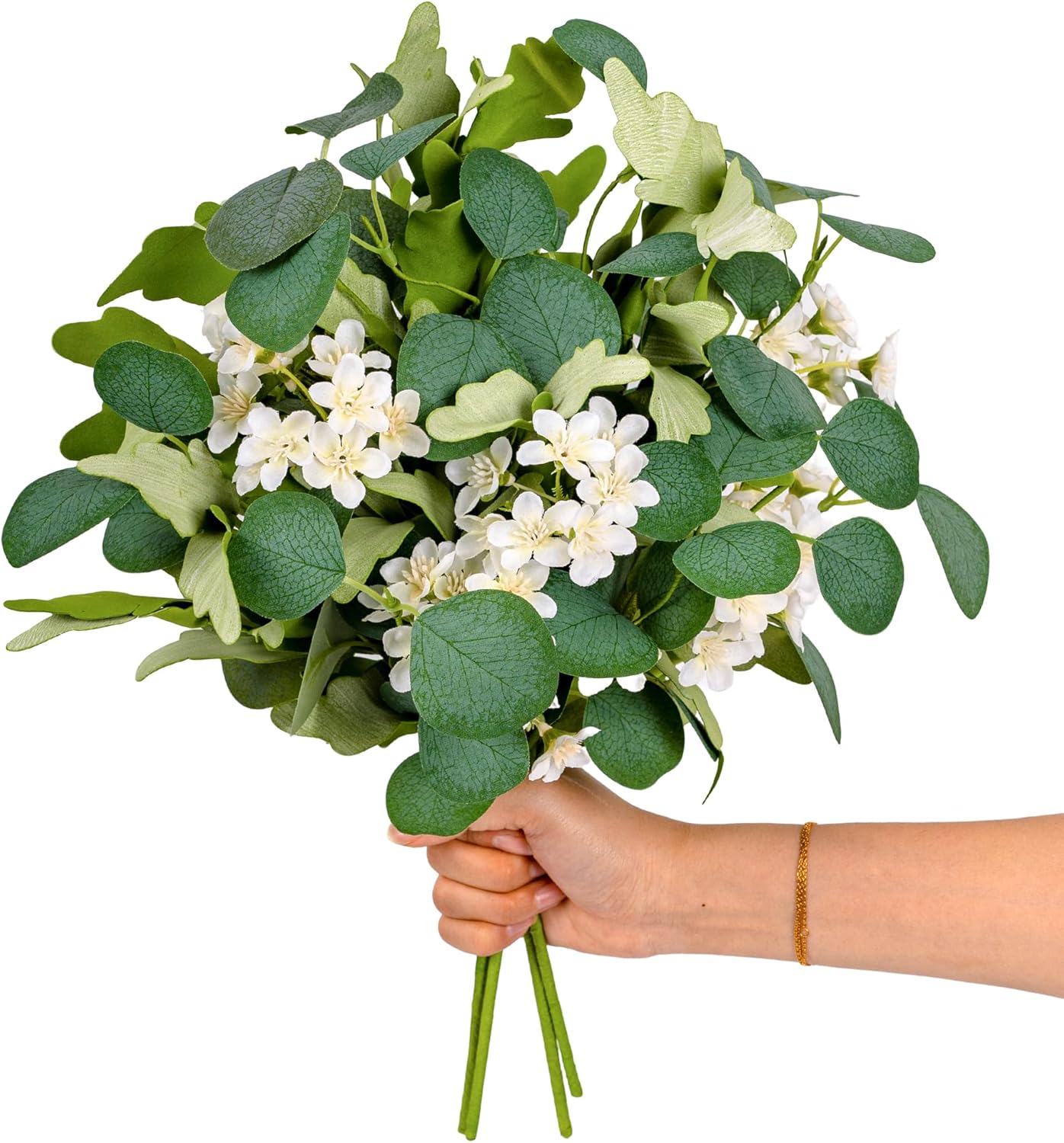 Green Artificial Plant — 16" — White&green