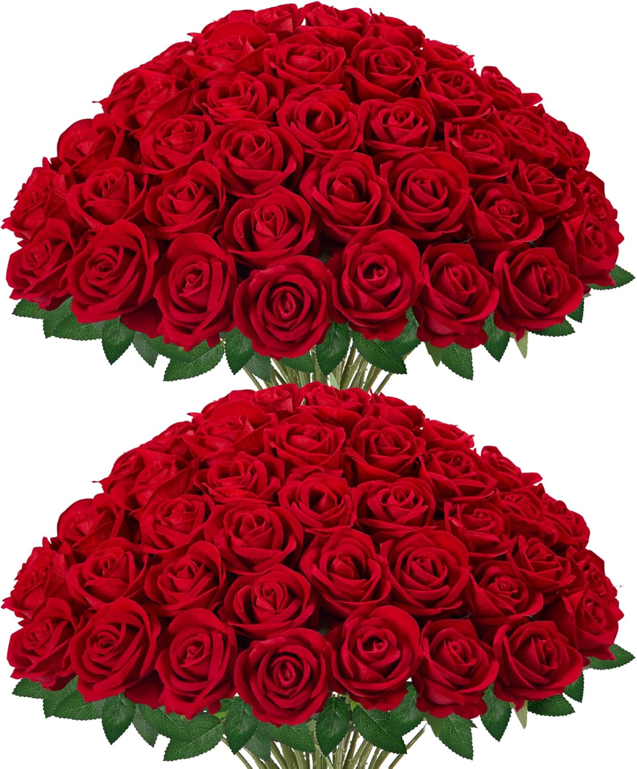 Velvet Luxe Black Artificial Flowers — Red