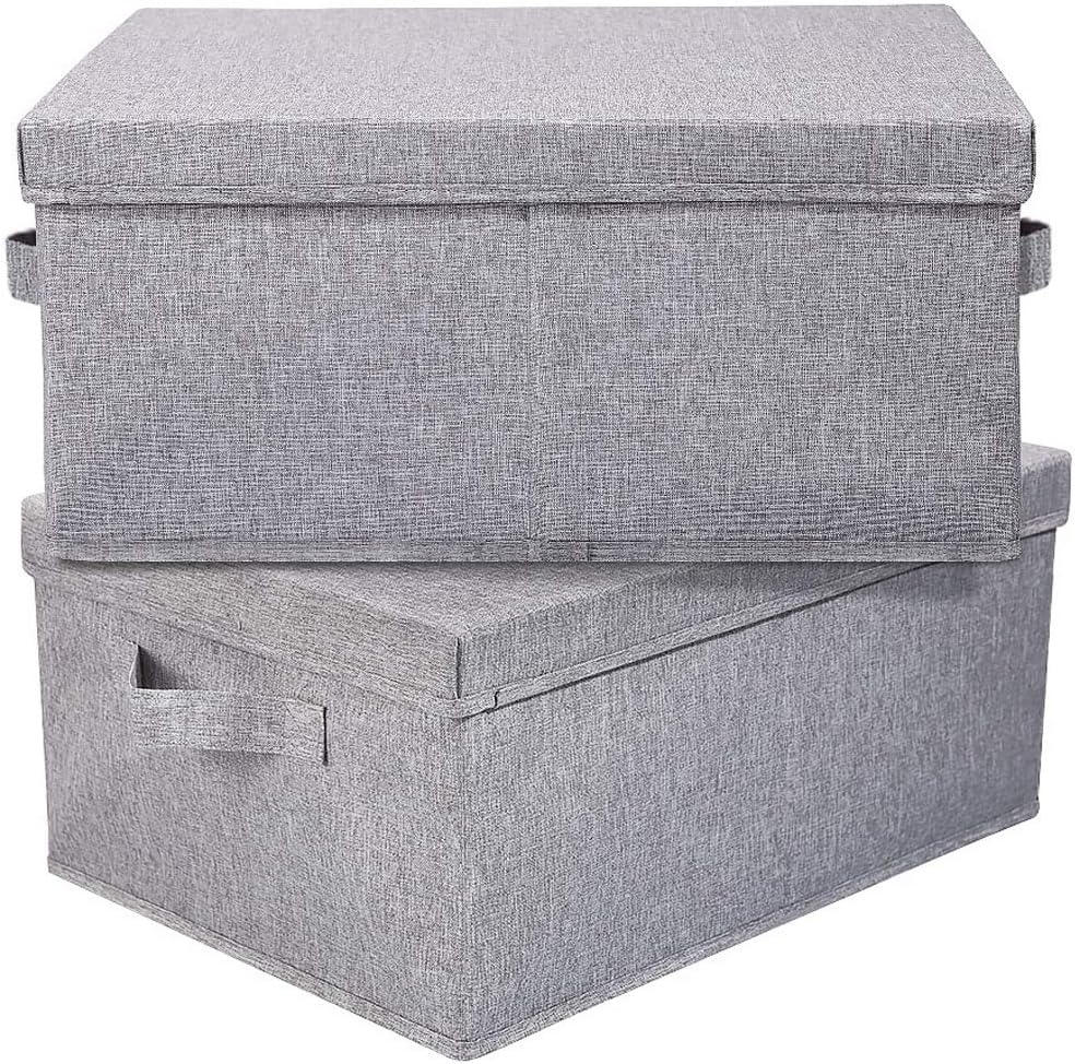 Beige Storage Bin — 16.5" — Light Grey