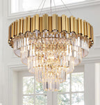 Round Luxe Gold Chandelier — 6-Light — Gold 27.5"