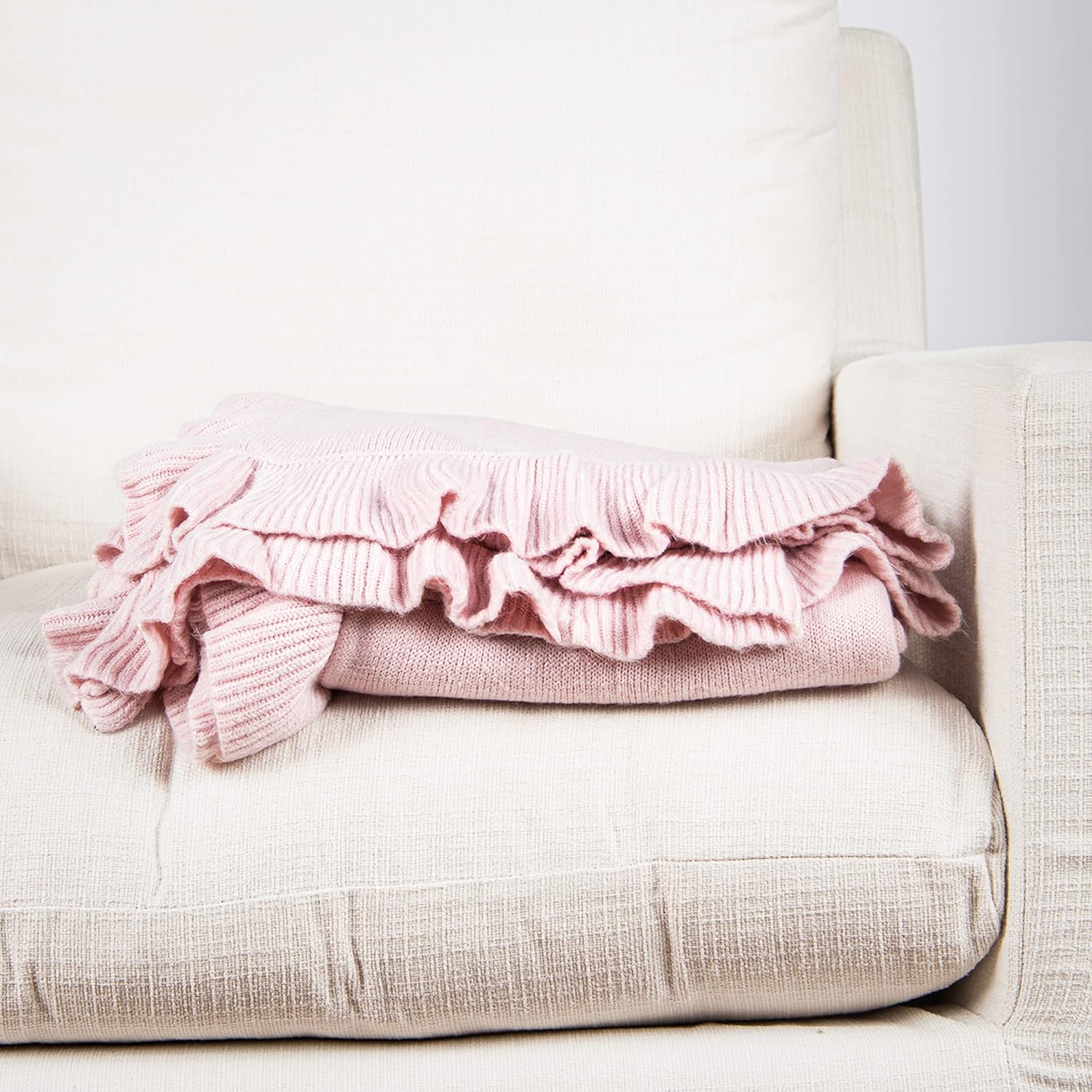 Knit Blue Throw Pillow — 50" — R_pink