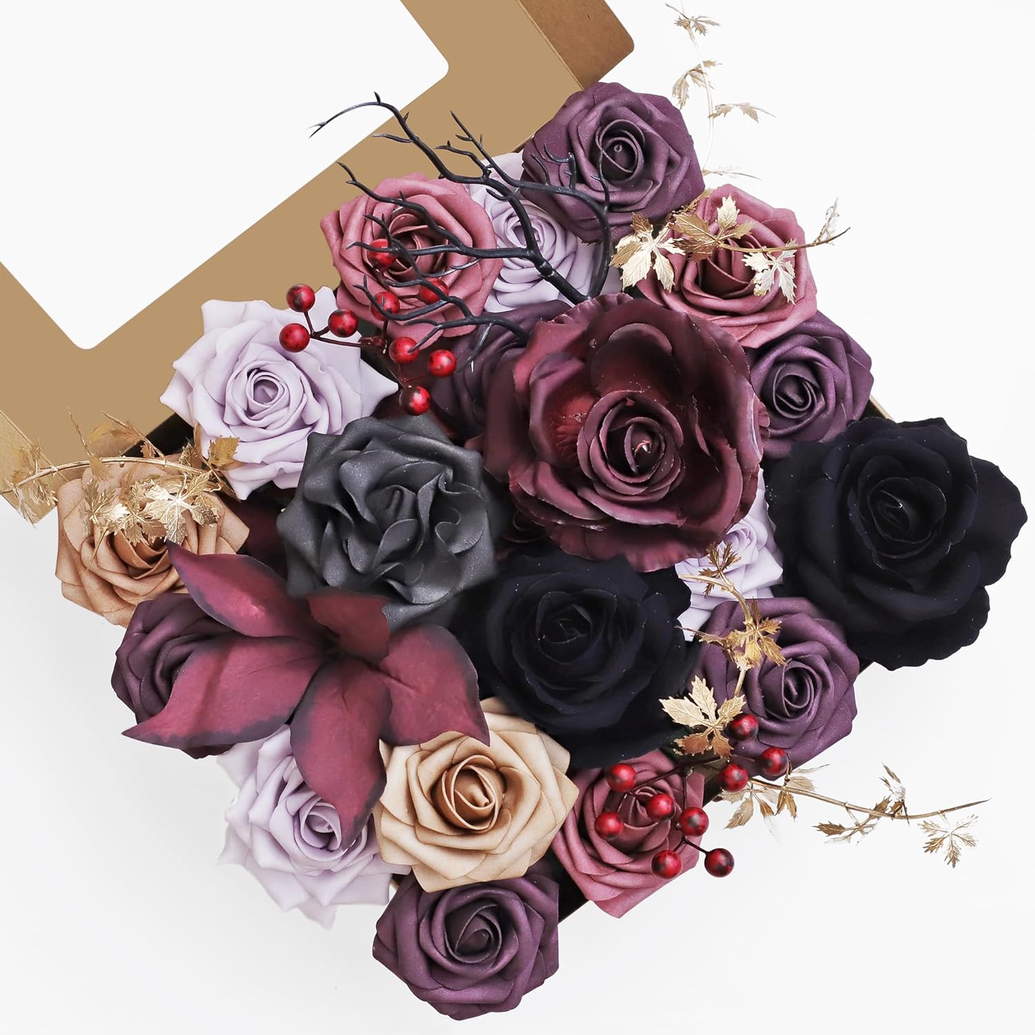 Boho Black Artificial Flowers — Midnight Lavender