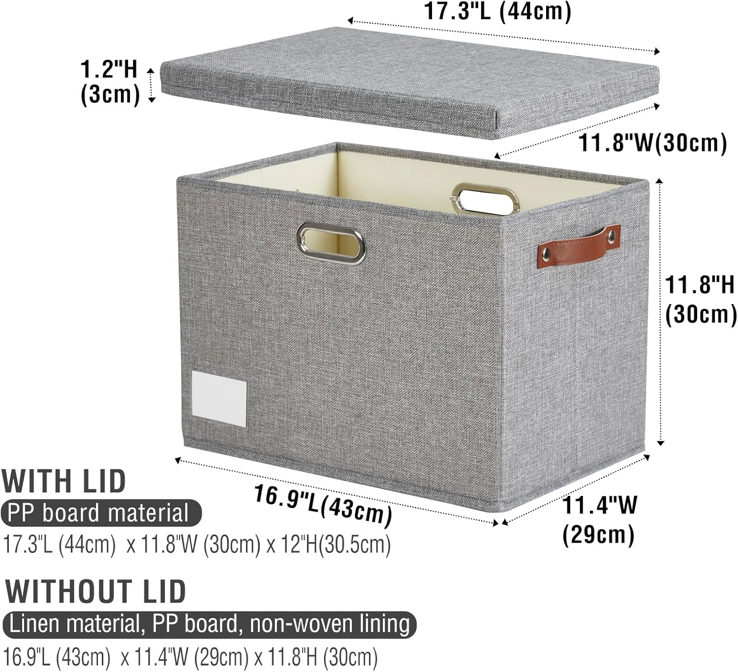 Beige Storage Bin — 17" - View 3