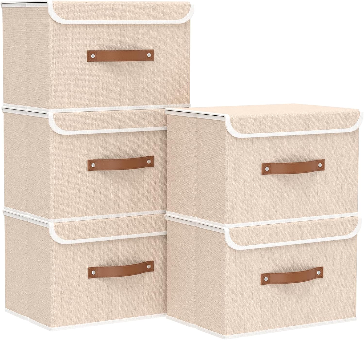 Linen Beige Basket — 15.0" — Beige