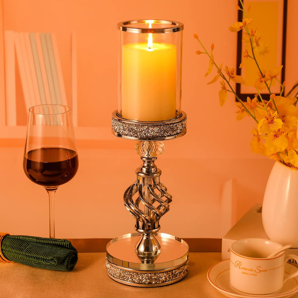 Luxe Silver Pillar Candle - View 8