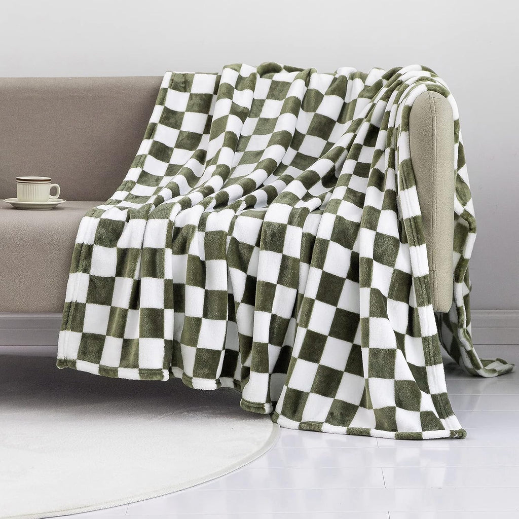 Beige Throw Pillow — 50" — Dark Olive