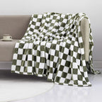 Beige Throw Pillow — 50" — Dark Olive